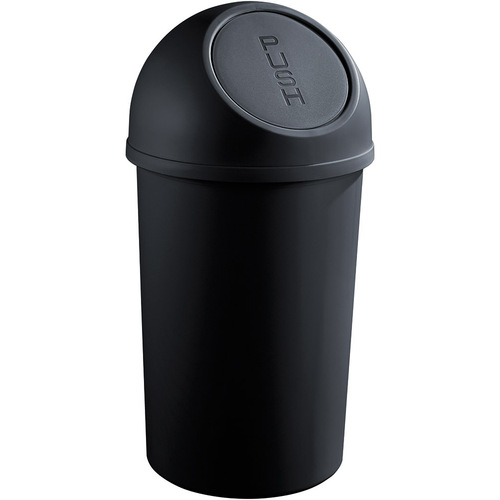HELIT Push-Abfallbehälter 25 Liter Kunststoff, schwarz