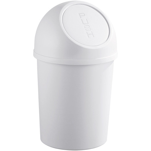 HELIT Push-Abfallbehälter 6 Liter Kunststoff, lichtgrau